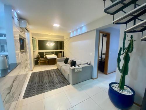 Cobertura Duplex Encantadora com jacuzzi Privativa Vista marにあるシーティングエリア