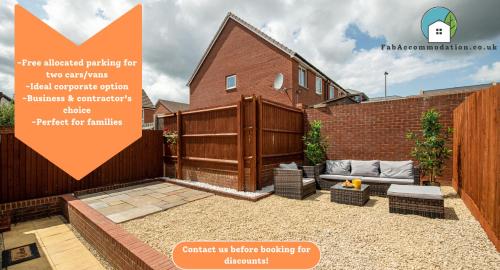 an image of a backyard with a fence at Large 3Bed-Parking & Garden-By FabAccommodation in Bristol