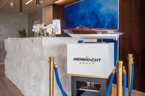 a booth at a show with a boat on it at Petram Resort & Residences in Savudrija