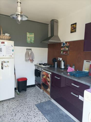 Dapur atau dapur kecil di Chambre chez l'habitant les garrigues