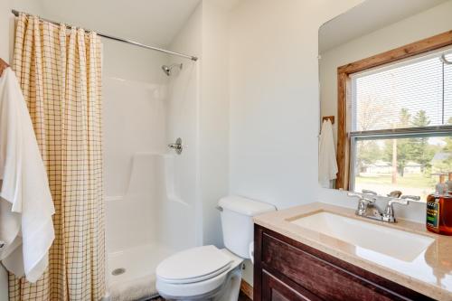 A bathroom at Wooded Hancock Home Near Ski and Snowmobile Trails!