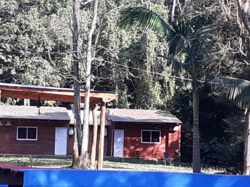 una casa con una palmera delante de ella en Quinta Don Adolfo en Puerto Iguazú