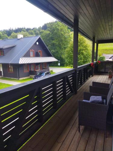 Balkón nebo terasa v ubytování Ubytování Polanský Dvůr