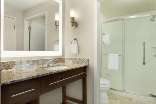 a bathroom with a sink and a toilet and a mirror at Homewood Suites by Hilton Moab in Moab