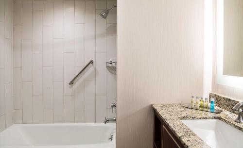 a bathroom with a tub and a sink and a shower at DoubleTree by Hilton Portland in Portland