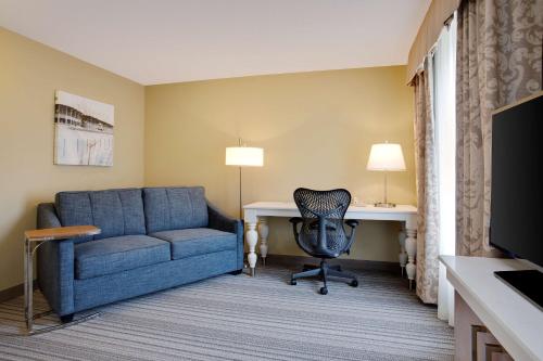 TV a/nebo společenská místnost v ubytování Hilton Garden Inn Saratoga Springs