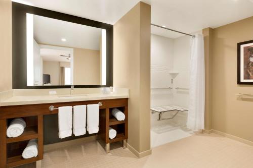 a bathroom with a sink and a mirror at Homewood Suites By Hilton Augusta in Augusta