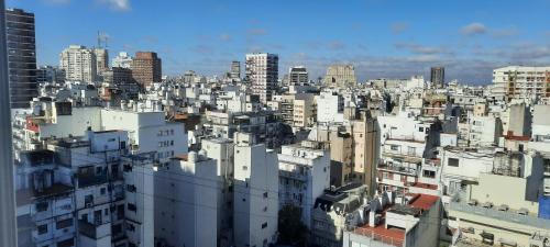 a view of a city with tall buildings at Estudio en Recoleta in Buenos Aires