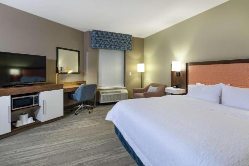 a hotel room with a large bed and a television at Hampton Inn & Suites By Hilton-Columbia Killian Road in Killian