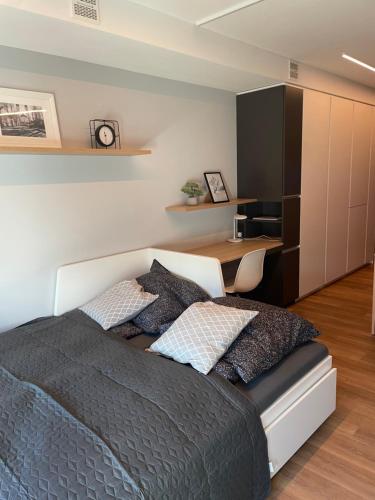 מיטה או מיטות בחדר ב-Wohnung in Vilshofen