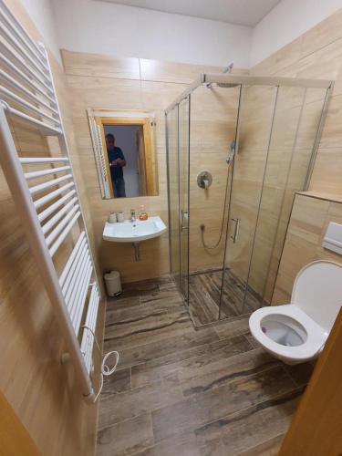 Koupelna v ubytování Farma Horní Paseky u Aše