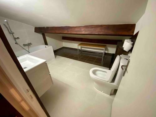 ein Bad mit einem WC und einem Waschbecken in der Unterkunft Superbe Maison - Biarritz/Plage in Biarritz
