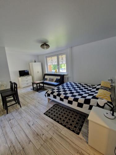 Rúm í herbergi á Lima Studio