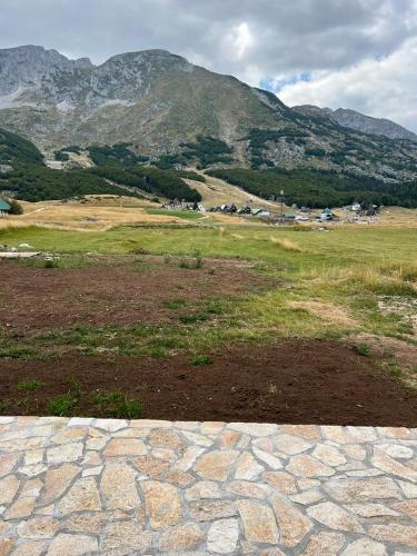 a view of a field with mountains in the background at Prima Vista in Žabljak