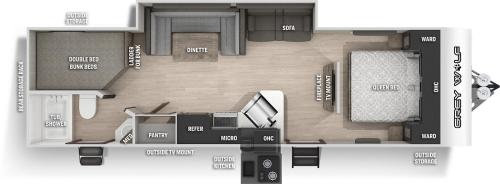 a floor plan of a room with a bedroom at Buye Campers in Cabo Rojo