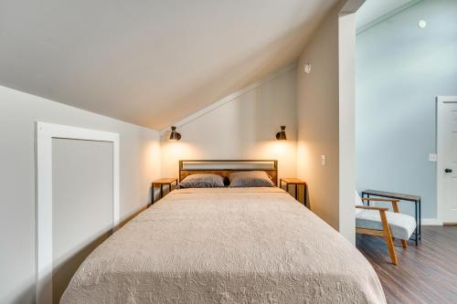 a bedroom with a large bed in a room at Old Forge Studio Close to Lakes and Hiking Trails in Old Forge