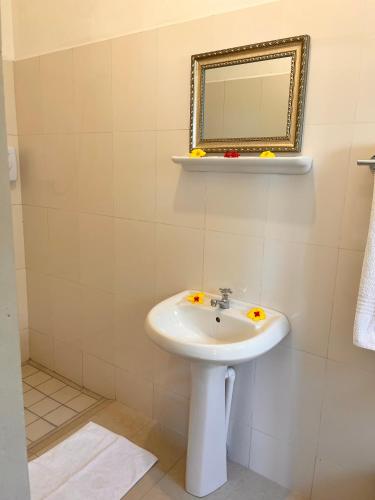 Bilik mandi di Panorama Guesthouse Apartments Beau Vallon Beach