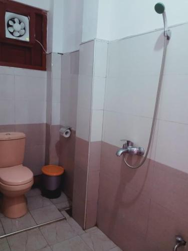 a bathroom with a toilet and a shower at Misty View Inn in Ella