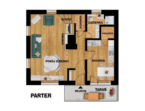 a floor plan of a house at Domek w Narewce in Narewka