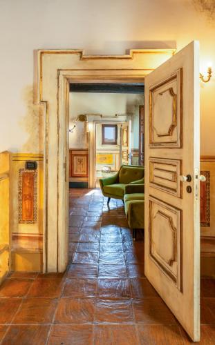 an open door into a room with a living room at Castello di Limatola in Limatola