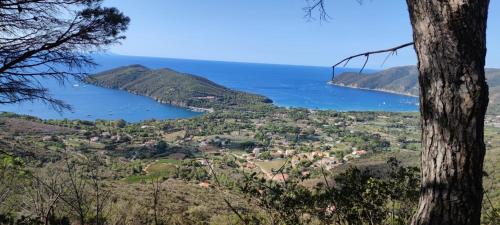 a view from the hillside of a town and a lake at Casa vacanze il Pastore Tedesco in Portoferraio
