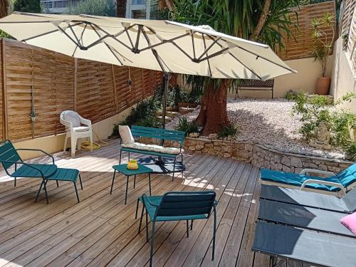 NICE- GAIRAUT - JARDIN PRIVE- GRAND F1 LUMINEUX-Piscine Collective