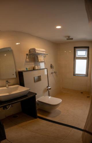 Koupelna v ubytování Hotel Adam