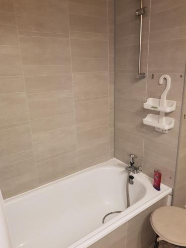 une salle de bain avec une baignoire et un lavabo dans l'établissement Le cocon du rivage, à Mimizan