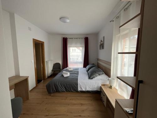 een slaapkamer met een bed en een raam bij Stanjkov smještaj in Donji Kraljevec