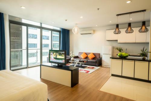 Χώρος καθιστικού στο My Way Hotel & Residence Ha Noi
