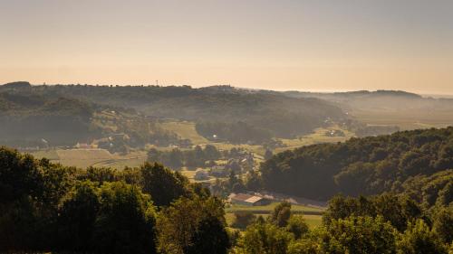 a view of a valley with trees and hills at Villa VINEYARD in Velika Nedelja