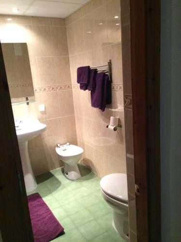 a bathroom with a toilet and a sink at Coconut Apartments - Adults Only in Magaluf