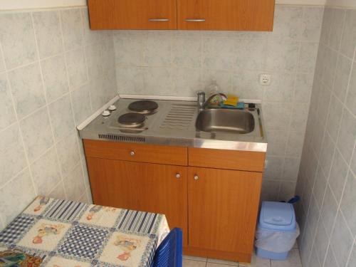 A kitchen or kitchenette at Apartments Primorac Podaca