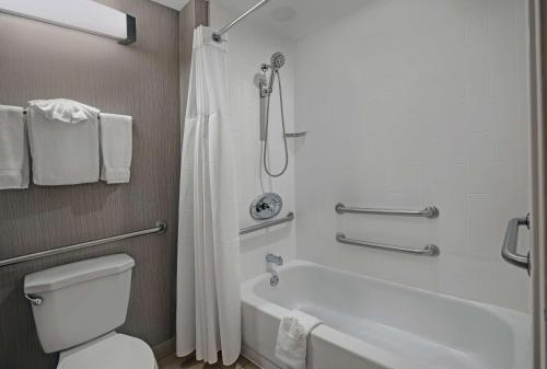 a bathroom with a tub and a toilet and a shower at Homewood Suites by Hilton Chicago-Lincolnshire in Lincolnshire