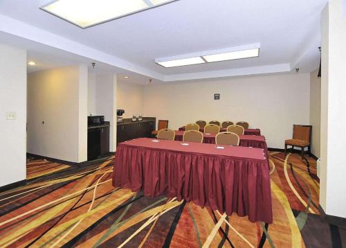 a conference room with a table and chairs in it at Hampton Inn Eden in Eden