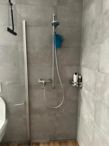 a shower with a hose in a bathroom at Luxu’rooms in Lignières