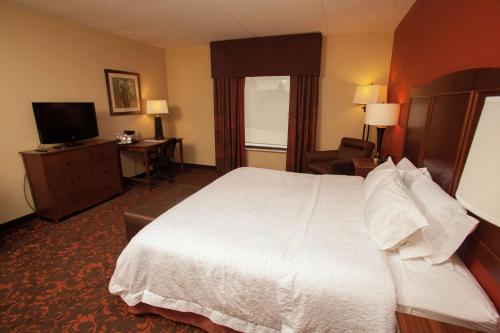 a hotel room with a bed and a television at Hampton Inn Elmira/Horseheads in Horseheads