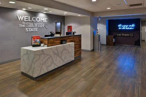 a welcome to the silver star shine lobby at Hampton Inn & Suites Las Vegas Airport in Las Vegas