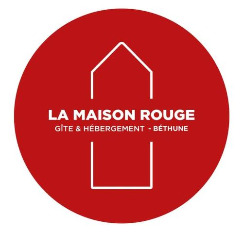 a red circle with the la mission rouge logo at Gîte la Maison Rouge Béthune in Béthune
