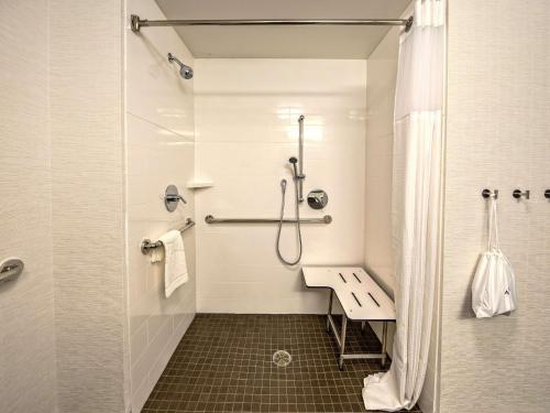 a bathroom with a shower and a sink at Hampton Inn & Suites Memphis Germantown in Memphis