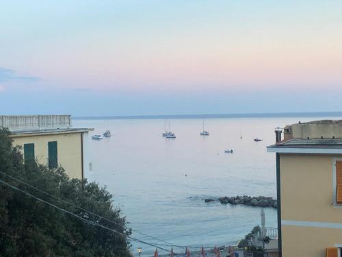 widok na zbiornik wodny z łodziami w nim w obiekcie Il Sogno di Contardi A Affittacamere w mieście Monterosso al Mare