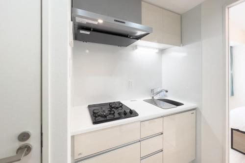 una cucina con lavello e fornello di Sakuramichi Terrace a Tokyo