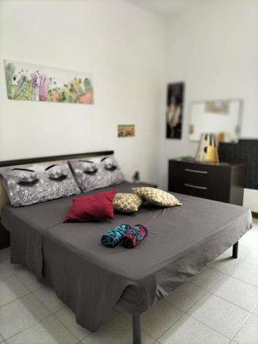 1 cama en una habitación con 2 almohadas en Casa vacanza Francesca, en Leonforte