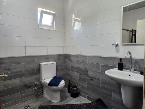 a bathroom with a toilet and a sink at ADRASAN TATİL EVLERİ 1 in Adrasan