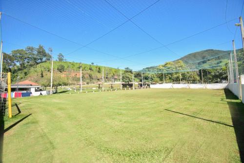 a large soccer field with a soccer goal at Hotel Fazenda M1 in Águas de Lindóia