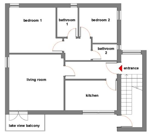 a floor plan of a house at Margherita lake view Apartment in Ispra