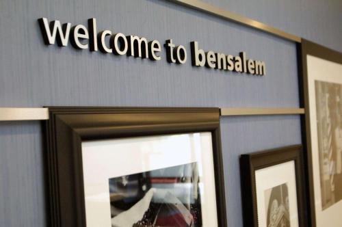 a welcome to berlin sign on a building at Hampton Inn & Suites Philadelphia/Bensalem in Bensalem