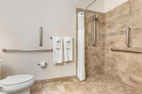 a bathroom with a toilet and a shower at Hilton Vacation Club Scottsdale Links Resort in Scottsdale