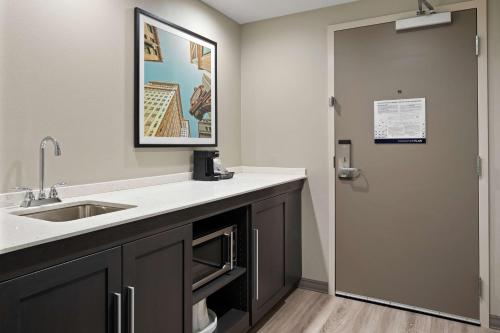 a bathroom with a sink and a mirror at Hampton Inn & Suites Cranberry Township/Mars in Cranberry Township