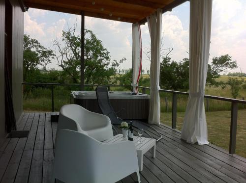 Un balcón o terraza en Abacus Vendégház